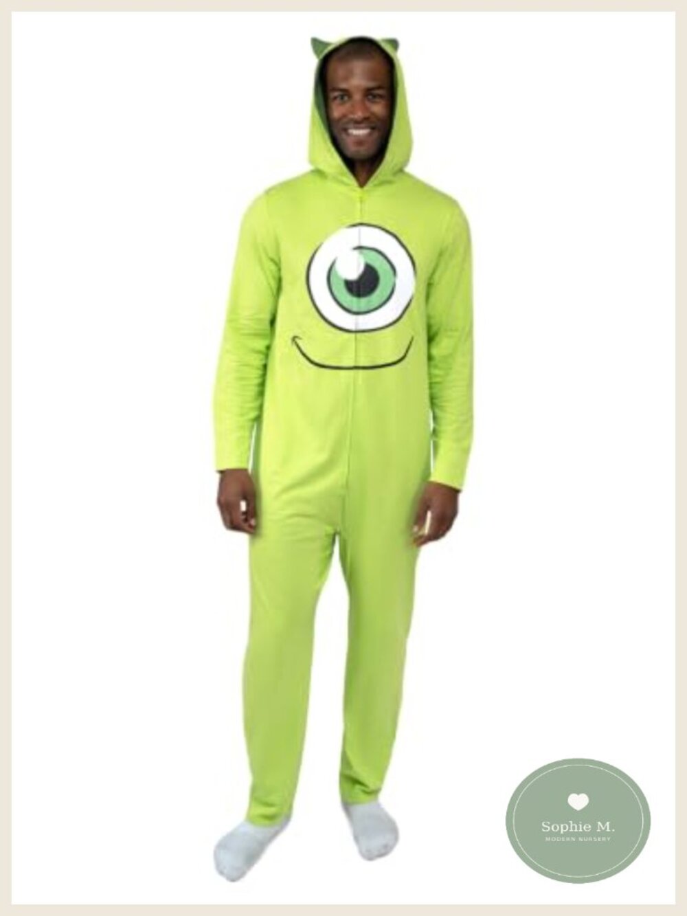 Disney Monsters Inc Hooded Zip-Up Cosplay Coverall - Mike Wazowski